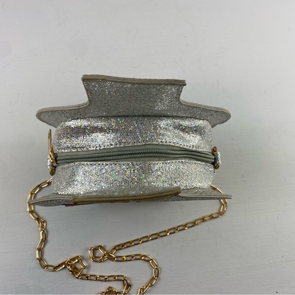 Crossbody Novelty Tequila Sparkly Silver Bag Purse Zip Close Crossbody - Picture 9 of 16